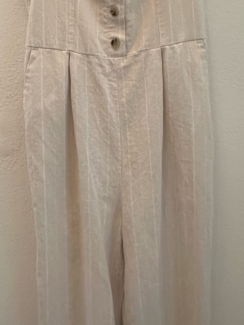 Old Navy Cream High-Waist Wide-Leg Jumpsuit